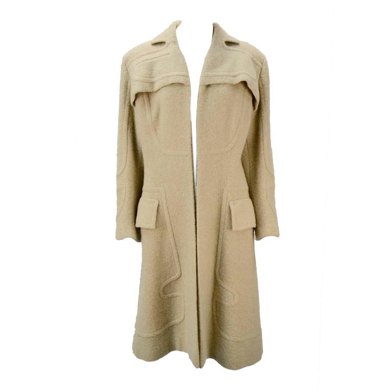 1940s Gilbert Adrian Light Tan Wool Coat For Sale at 1stDibs