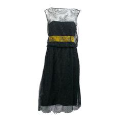 Hannah Troy Vintage Dress Fine Black Lace Overlay Cocktail Dress 9