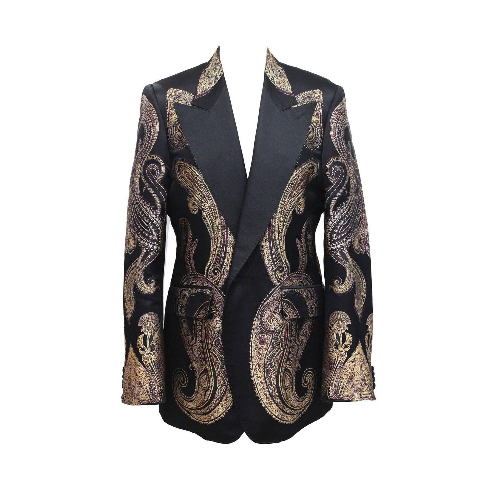 Exceptional Alexander McQueen Mens Silk Tuxedo Jacket c. 2008