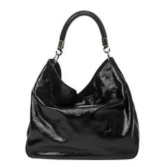 Yves Saint-Laurent Roady Black Distressed Patent Leather