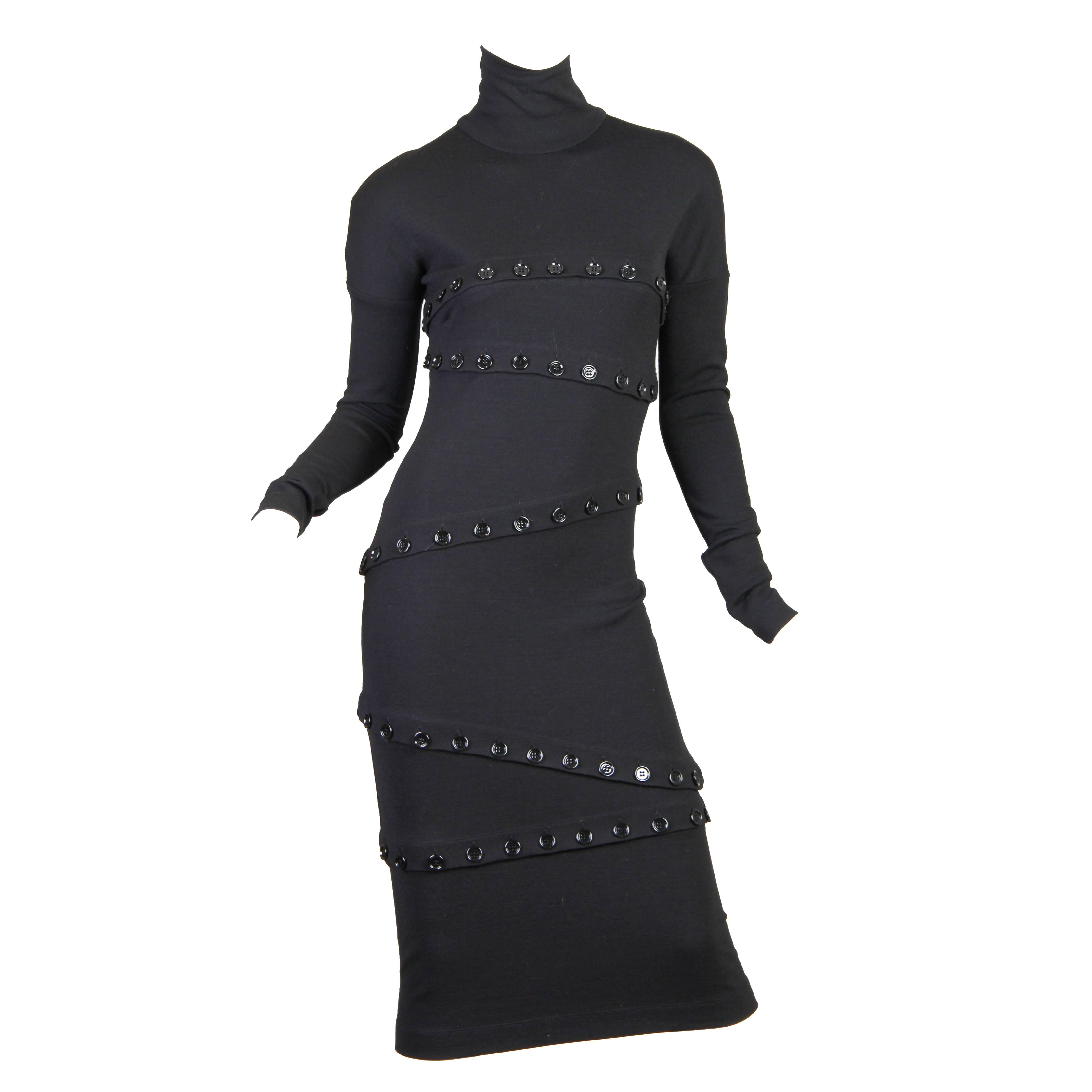 Dolce & Gabbana Black Button Dress