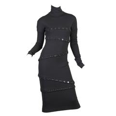 Dolce & Gabbana Black Button Dress 3