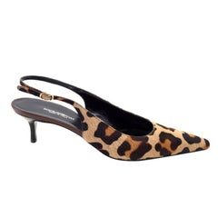 Dolce&Gabbana Shoe Pony Leopard Signature Slingback 40.5 fits 9.5 new