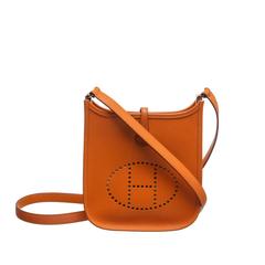  Hermes Orange Epsom Leather Evelyne TPM Handbag