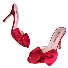 Agent Provocateur Sexy Red Bow Heels Slides Size 36 / 6 Made in Italy Never Worn 2