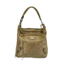 Used Balenciaga Green Leather Arena Classic Day Hobo