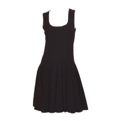 Alaia Black Fit and Flare Stretchy LBD Dress NWT