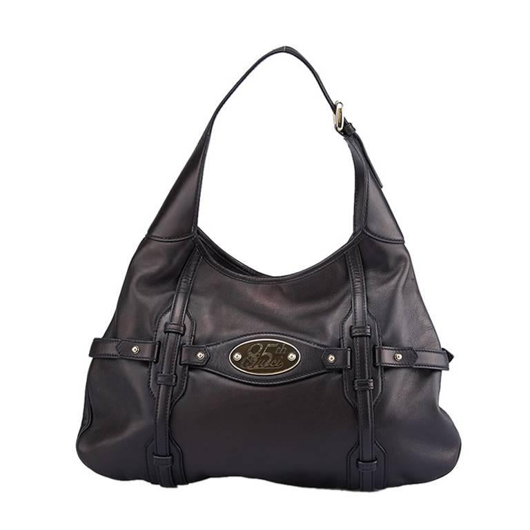 Gucci Limited Edition 85th Anniversary Black Leather Hobo For Sale