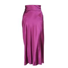 Alberta Ferretti Purple Silk Skirt 12