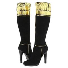 Roberto Cavalli Embellished Black Suede Boots 8
