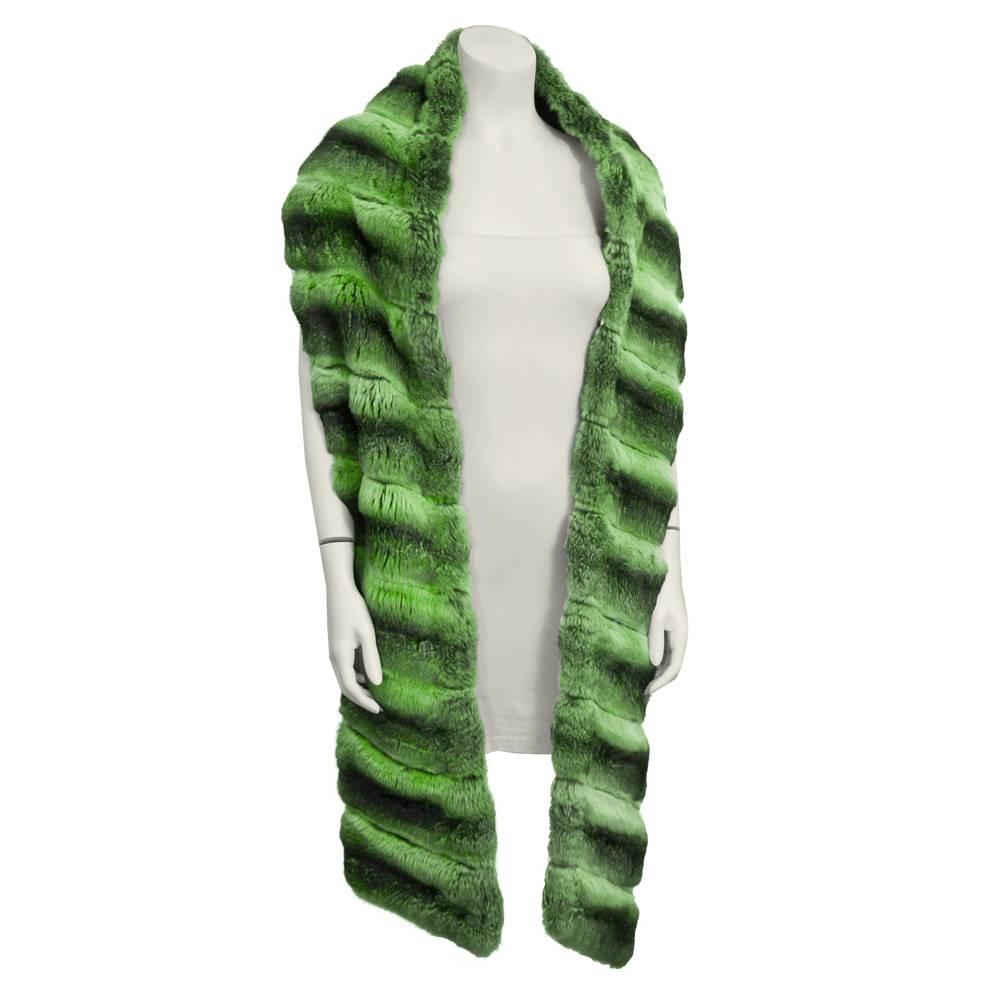 1960's Christian Dior Green Chinchilla Shawl