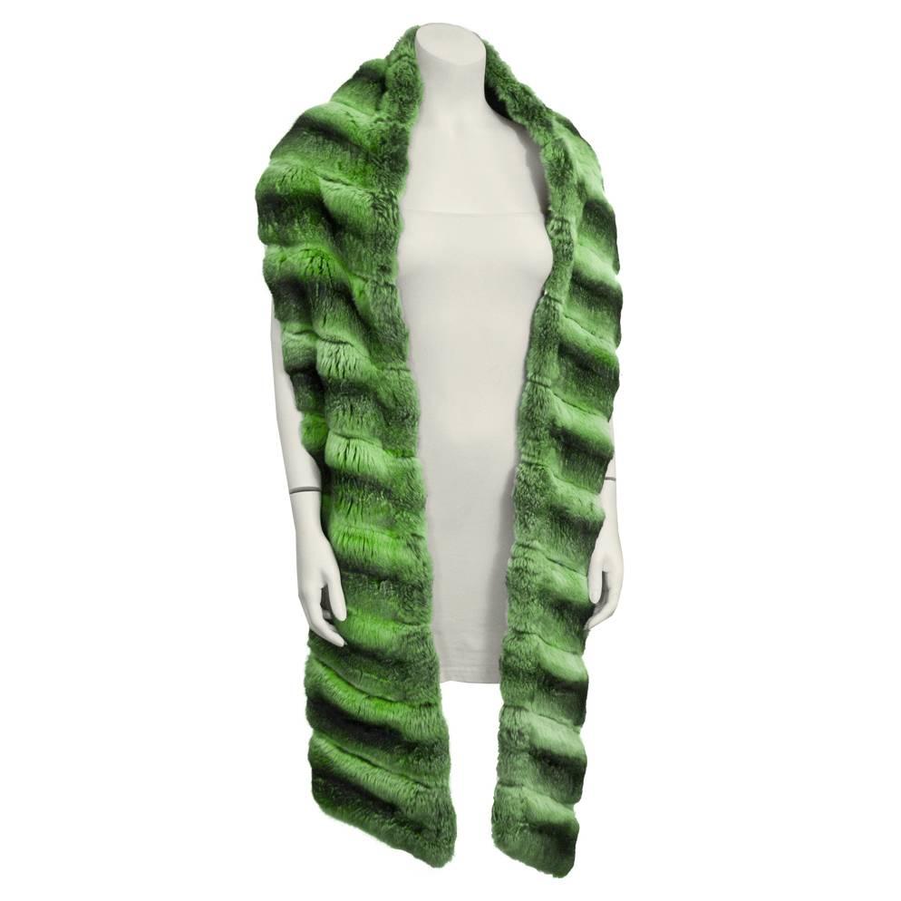 1960's Christian Dior Green Chinchilla Shawl 