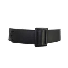 Vintage Oscar de la Renta 90s black leather cut out belt.