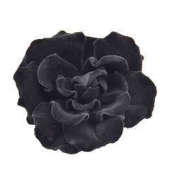 Gorgeous Rare Chanel Large Black Velvet Flower Brooch