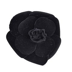 Classic Chanel Large Velvet Flower Brooch 6