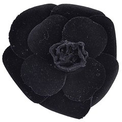 Classic Chanel Large Velvet Flower Brooch