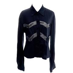 Valentino Fine Silk Lace Vintage Blouse Italy 10