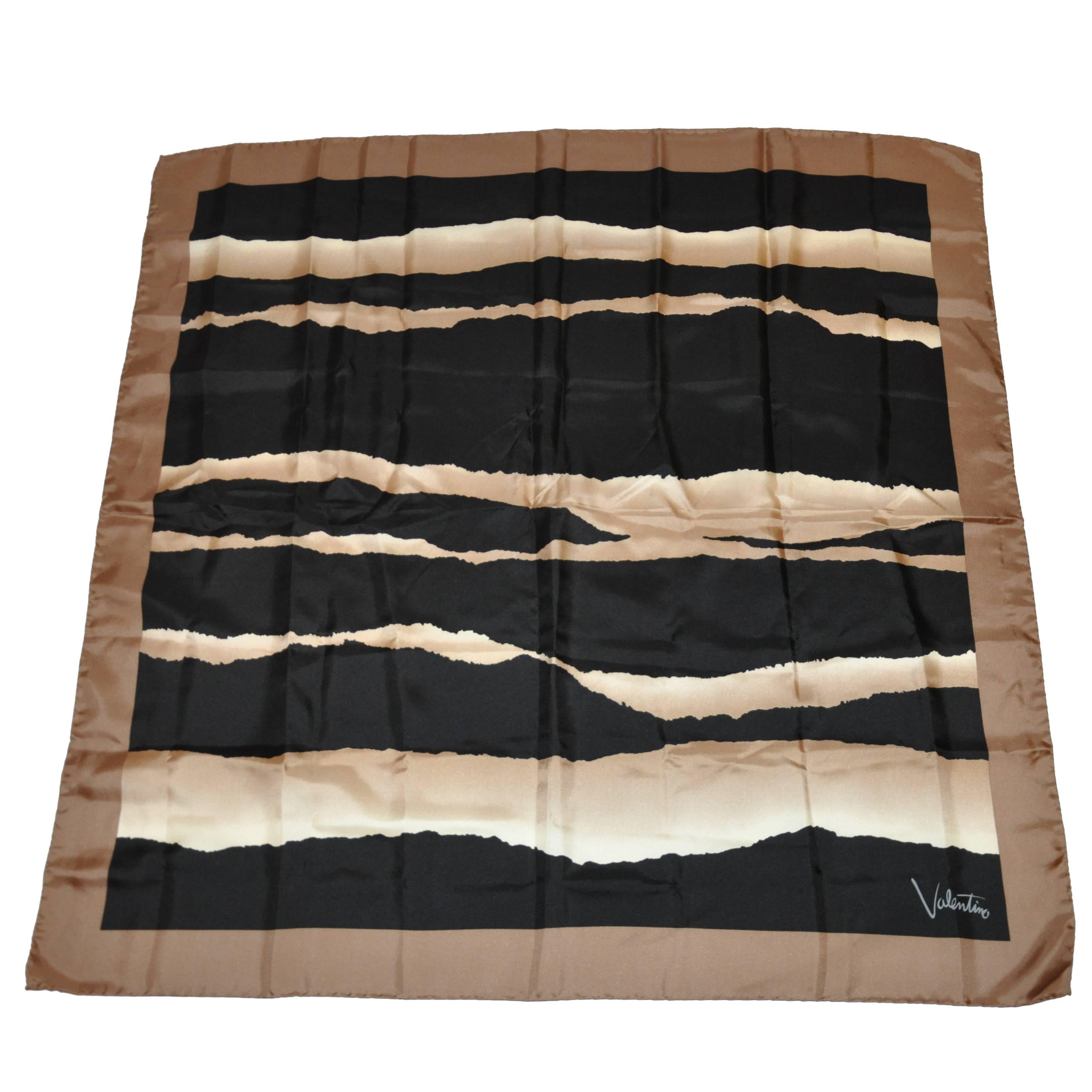Valentino Silk Scarf with Hand-Rolled Edges For Sale