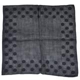 Givenchy - Ensemble de foulard de manchette en lin bleu marine à pois pour hommes