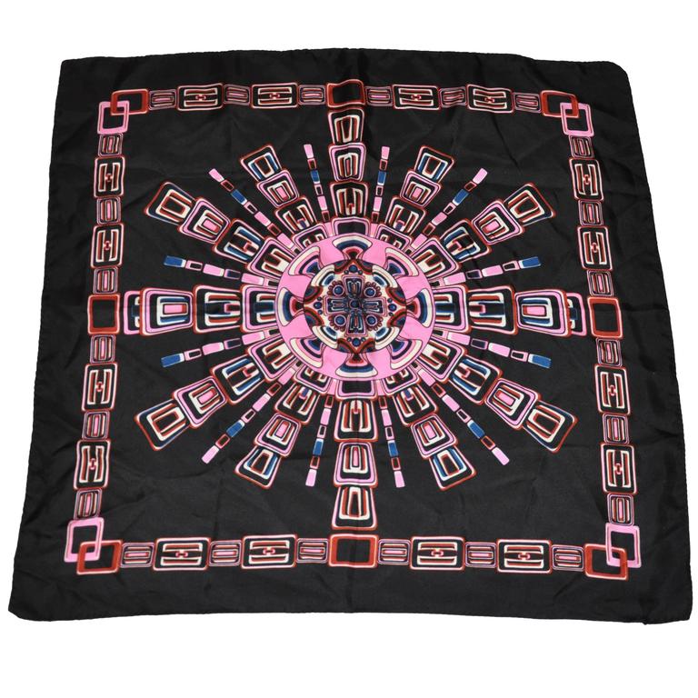 Mauve Multi Silk Abstract Scarf
