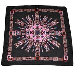 Bold Multi-Color Abstract Print Silk Scarf