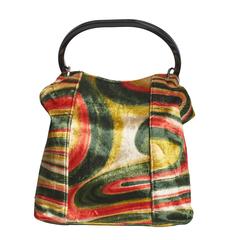 Gucci Multicolour Abstract Print Velvet Handbag 