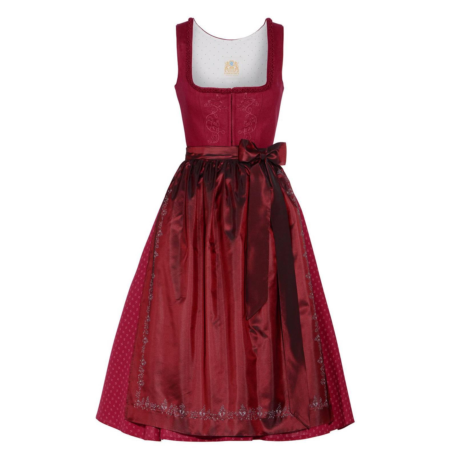 Exclusive, Sold Out Lodenfrey Red Silk and Velvet Dirndl Cocktail Dress For Sale