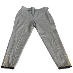 HERMES Riding Pant Vintage 5 Coveted Gold Embossed Ankle Snaps 38 / 4 11
