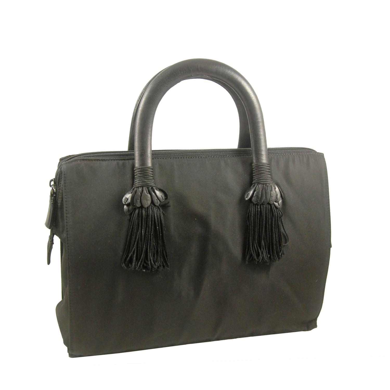 Vintage Black Nylon Prada Speedy Bag with Fringes For Sale at 1stdibs  