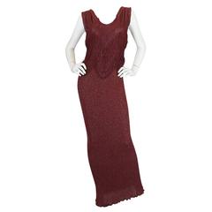 1980s Christian LaCroix Metallic Bias Cut Knit Dress 9