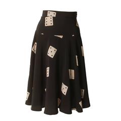 Rare Fendi Printed Silk Skirt 1970's