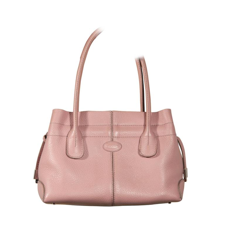 TOD'S Italian Pink Pebbled Leather Small NEW D BAG Handbag TOTE