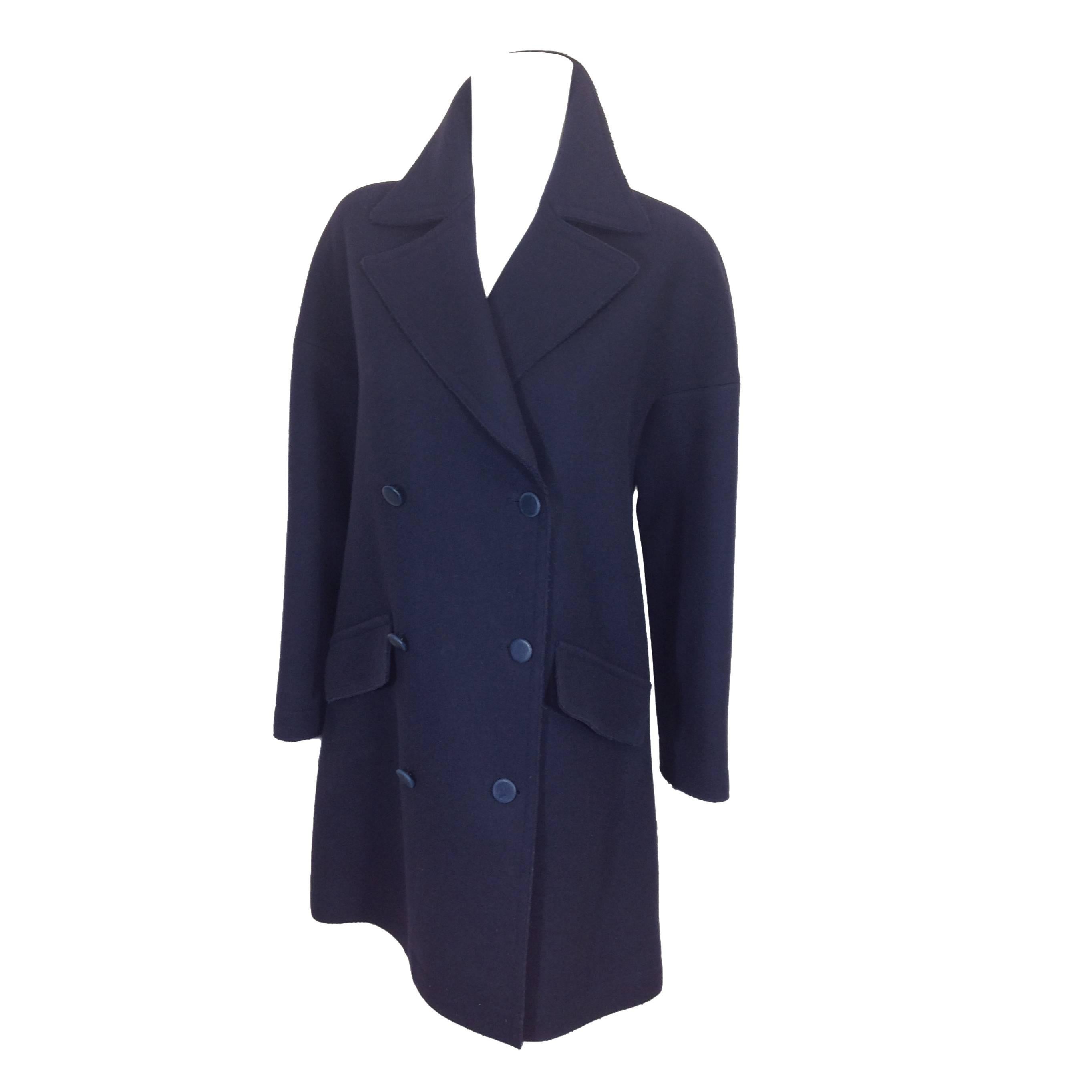 Alaia navy wool pea coat             Size 38