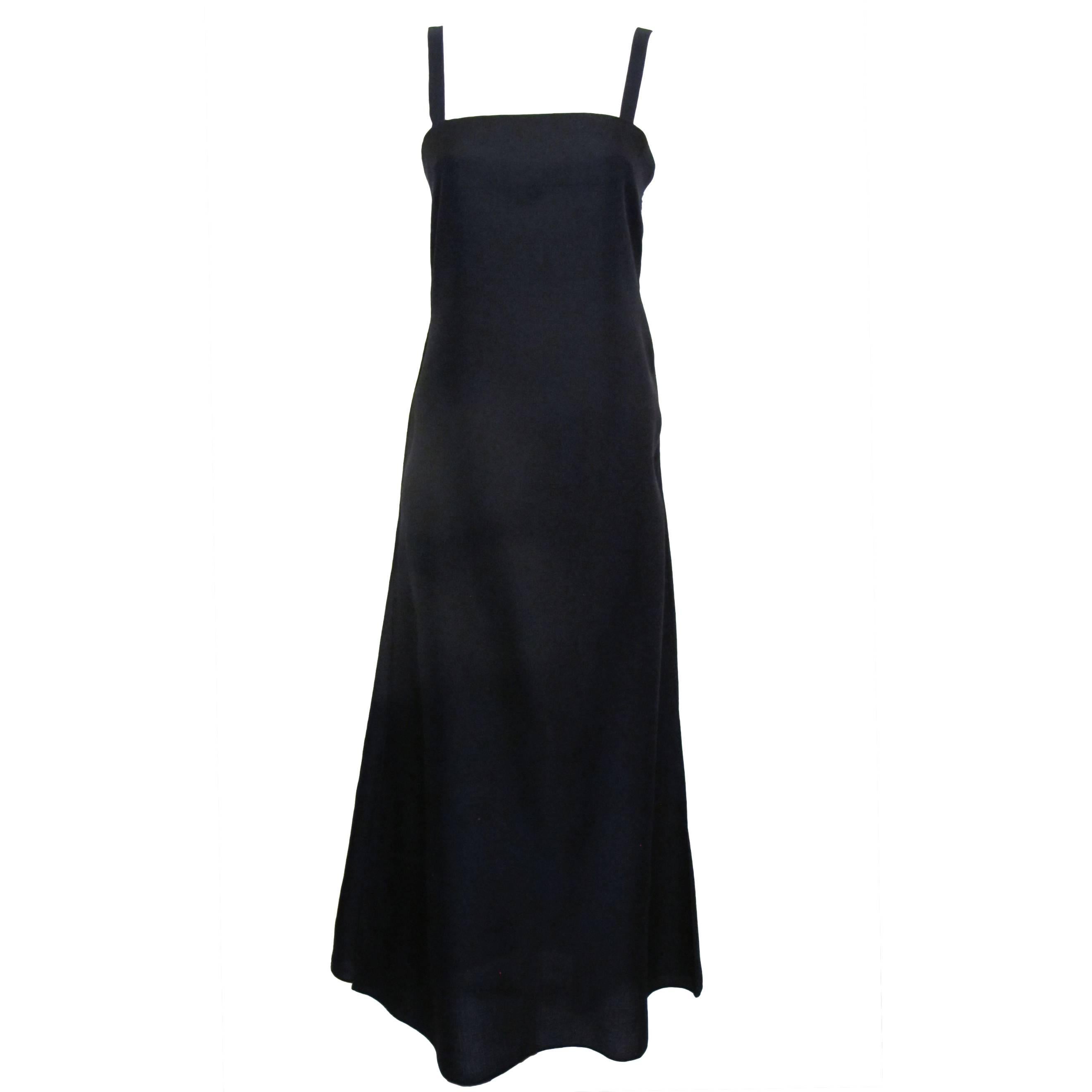 1990's Yves St. Laurent Rive Gauche Black Silk Gazar Evening Gown For Sale