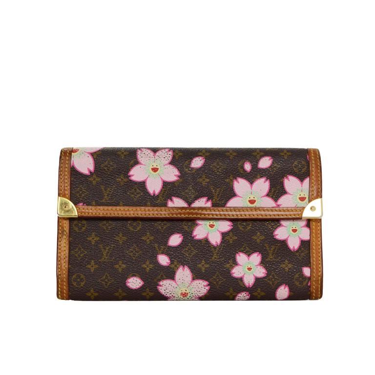 Louis Vuitton Monogram Cherry Blossom Long Wallet GHW For Sale at 1stdibs
