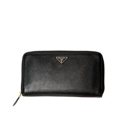  Prada Black Saffiano Leather Bi-Fold Wallet 