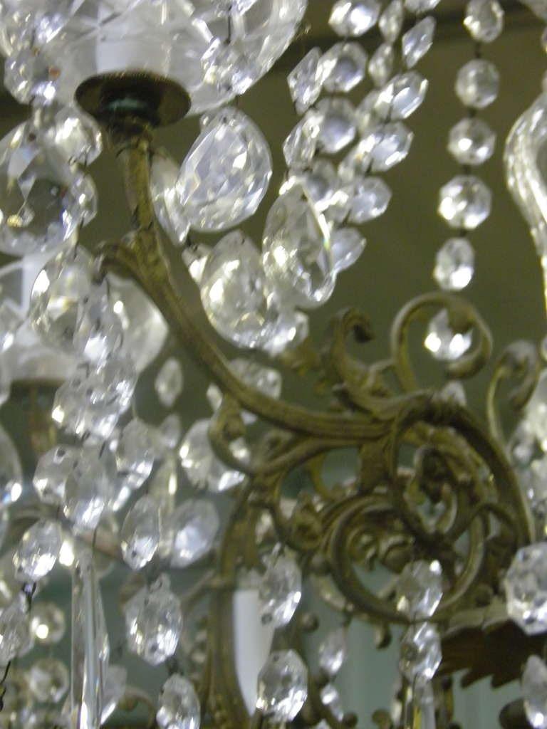 Lustrous 19th Century Ten-Light Large French Louis XV Multi-Crystal Chandelier For Sale 1