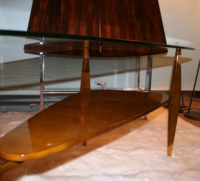 Bronze Raphael Triangular Coffee Table For Sale