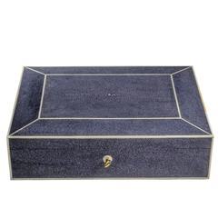 Blue Shagreen Jewelry Box
