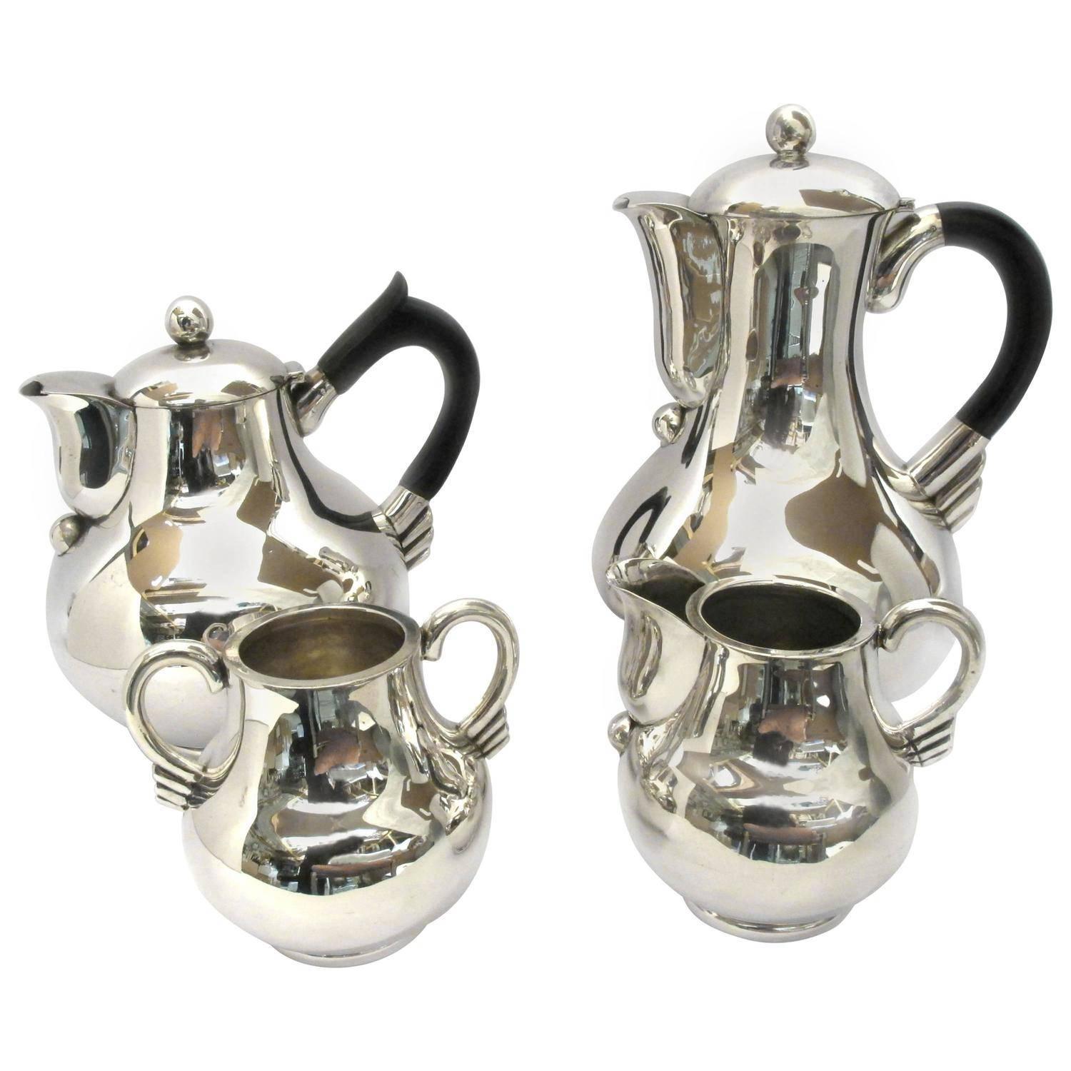 1950s Hector Aguilar Silver Tea and Coffee Set For Sale