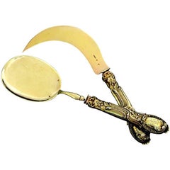 Odiot Rare French All Sterling Silver 18-Karat Gold Ice Cream Set