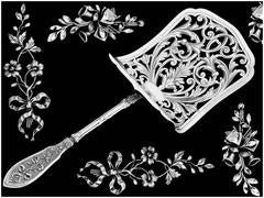 Henin French All Sterling Silver Asparagus Pastry Server Musical Instruments