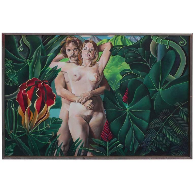 Susan Clover Nude Painting - Adam and Eve Themed Surrealist, Figurative Nudes