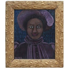 Early Kathleen Blackshear- Portrait of Woman in Purple Dress