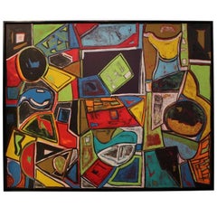 Large Bold Geometric Abstract Painting 