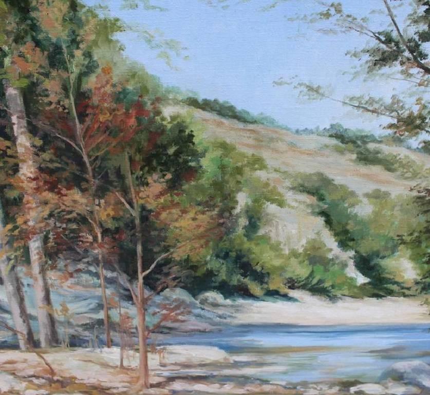 Realistic Texas River Landscape - Painting by Henri Gadbois