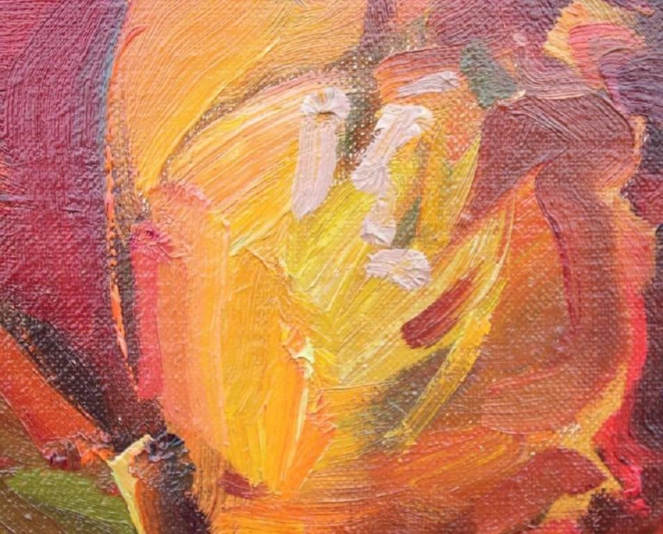 Impressionist Still Life with Warm Tones - Brown Abstract Painting by Kevin Weckbach