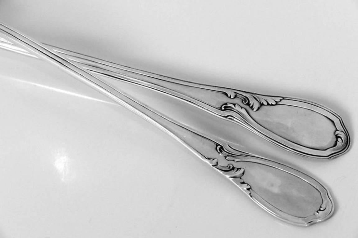 Canaux French All Sterling Silver Soup Ladle and Serving Spoon Rococo For Sale 1