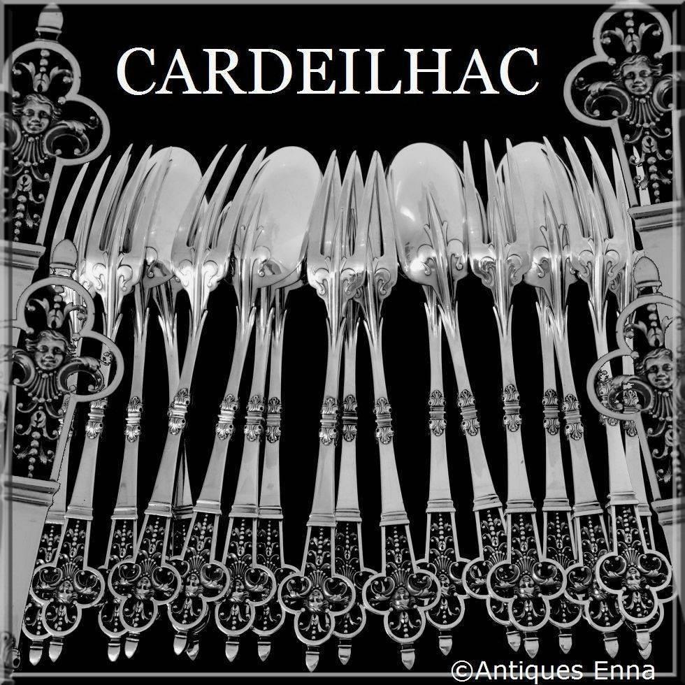 Cardeilhac Masterpiece French Sterling Silver Dinner Flatware 18 Pc Renaissance 4