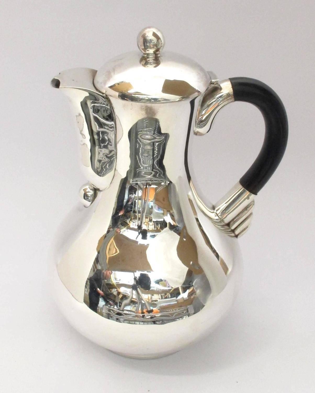 Art Deco 1950s Hector Aguilar Silver Tea and Coffee Set For Sale